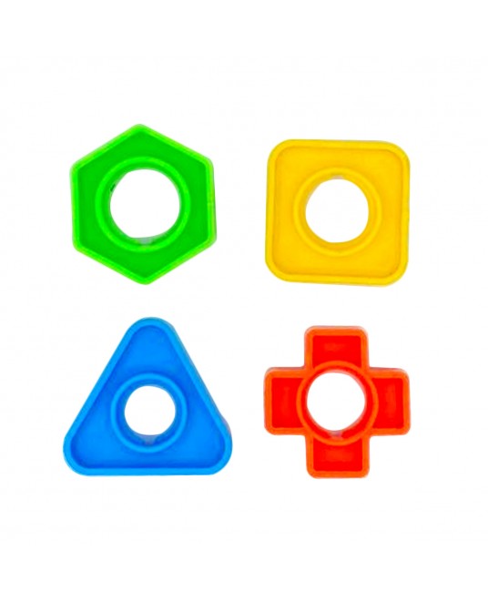 Hamaha Educational Wooden Toy 54 Piece Bolt Nut Block Set