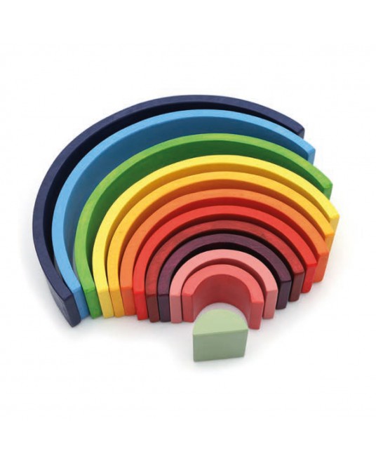 Hamaha Educational Wooden Toy 12 Colors Rainbow Wooden Toy