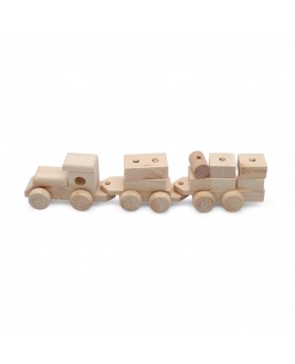 Hamaha Educational Wooden Toy Natural Wooden Train