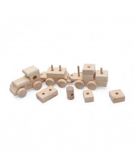 Hamaha Educational Wooden Toy Natural Wooden Train