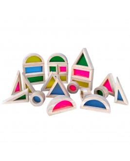 Hamaha Educational Wooden Toy Wooden Rainbow Rainbow Blocks 24 Pieces Rainbow