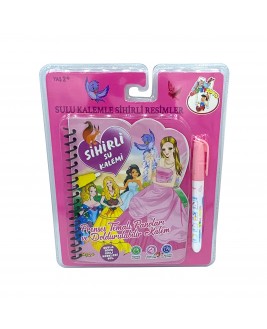 Hamaha Educational Wooden Toy Princess Themed Magic Water Pen Coloring Book