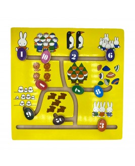 Hamaha Educational Wooden Toy Learn Numbers Objects Maze Game