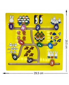 Hamaha Educational Wooden Toy Learn Numbers Objects Maze Game