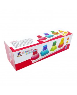 Hamaha Educational Wooden Toy Geometric Sorting & Sizing Set - Geometric Four Column