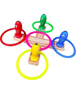Hamaha Educational Wooden Toy Magnetic Wooden Looping and Fishing Game