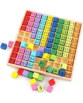 Hamaha Educational Wooden Toy Colorful Cube Wooden Multiplication Table