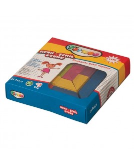 Hamaha Educational Wooden Toy 24 Pieces Wooden Color-Shape Game