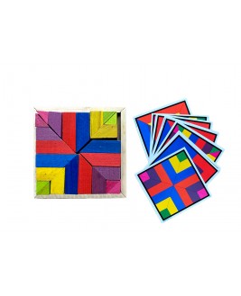 Hamaha Educational Wooden Toy 24 Pieces Wooden Color-Shape Game