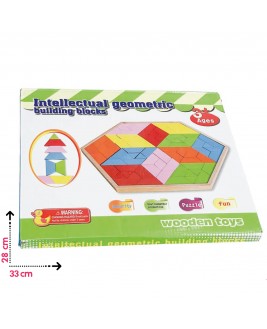 Hamaha Educational Wooden Toy Geometric Construction Game