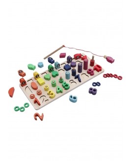 Hamaha Educational Wooden Toy Geometric Logarithm Fishing Rod Number Sequences