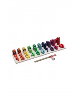 Hamaha Educational Wooden Toy Logarithm Fishing Rod Number Sequences