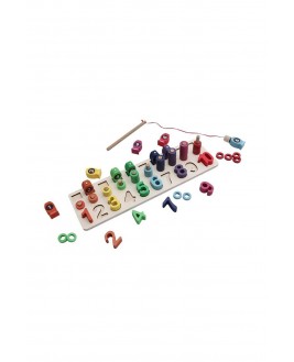 Hamaha Educational Wooden Toy Logarithm Fishing Rod Number Sequences