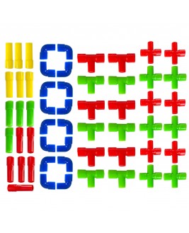 Hamaha Educational Wooden Toy 56 Pieces Pipe Lego