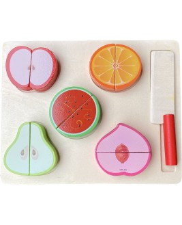 Hamaha Educational Wooden Toy 5 Piece Fruit Cutting Set