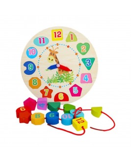 Hamaha Wooden Toys Wood Trainer Developer Color IP Seizure Clock Toy