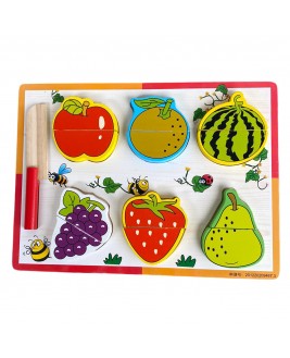 Hamaha Educational Wooden Toy Set of 6 Fruit Cutters