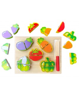 Hamaha Educational Wooden Toy 5 Piece Vegetable Cutting Set