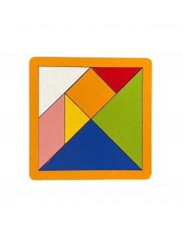 Hamaha Educational Wooden Toy 7 Piece Mini Tangram