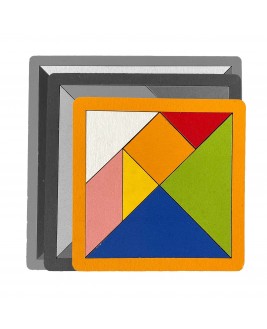 Hamaha Educational Wooden Toy 7 Piece Mini Tangram