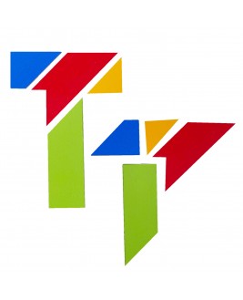 Hamaha Educational Wooden Toy Colorful Wooden T Tangram Puzzle
