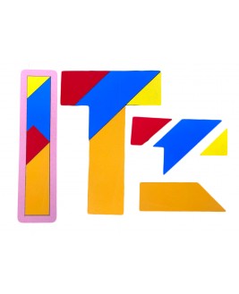 Hamaha Educational Wooden Toy Colorful Wooden T Tangram Puzzle