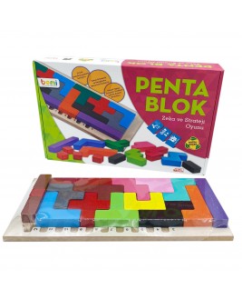 Hamaha Educational Wooden Toy Penta Block Family Box and Fun Game Katamino