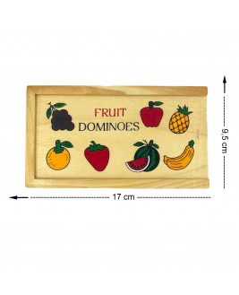 Hamaha Educational Wooden Toy 28 Pieces Fruits Domino Game