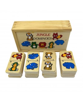 Hamaha Educational Wooden Toy 28 Pieces Jungle Domino Game