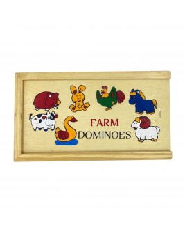 Hamaha Educational Wooden Toy 28 Pieces Farm Domino Game