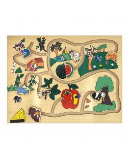 Hamaha Educational Wooden Toy Animals Shaped Locating Puzzle Maze Game