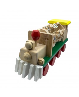 Hamaha Educational Wooden Toy Large Size Geometric Shaped Trolley Train