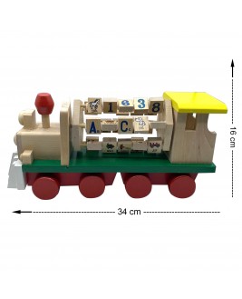 Hamaha Educational Wooden Toy Large Size Geometric Shaped Trolley Train