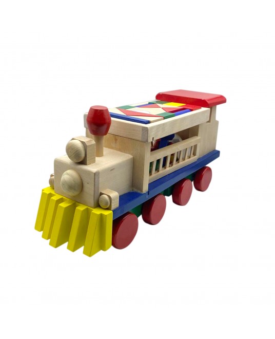 Hamaha Educational Wooden Toy Large Size Geometric Shaped Trolley Train