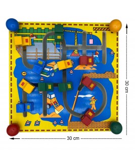 Hamaha Educational Wooden Toy Firefighting and Construction Themed Navigation Game Maze (Double Sides)