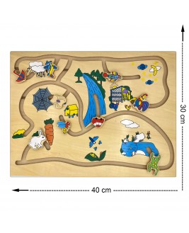 Hamaha Educational Wooden Toy Objects Animals and Vegetables Maze Game