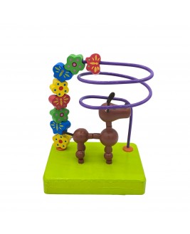  Hamaha Educational Wooden Toy Dog Figure Mini Spiral