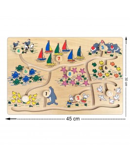  Hamaha Educational Wooden Toy Animals Themed Figures Locating Puzzle Maze Game