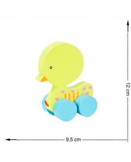 Hamaha Wooden Trainer Developer 4 Wheel Rope Walking Companion Duck