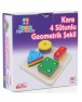 Hamaha Educational Wooden Toy Square 4 Column Geometric Shape Plug-In
