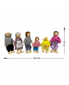 Hamaha Educational Wooden Toy Family of 6 Puppets