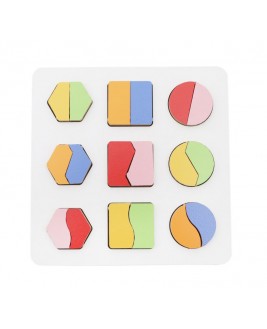 Hamaha Educational Wooden Toy Montessori Geometric 2 Line Shapes Play Set