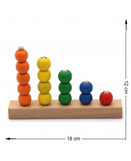 Hamaha Educational Wooden Toy 5 Rows of Bead Stringing Game