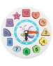 Hamaha Educational Wooden Toy Rabbit Geometric Find Plug Colorful Clock