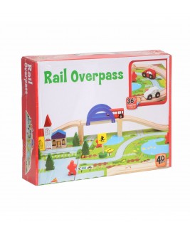 Hamaha Educational Wooden Toy Car Road 40 Piece Set