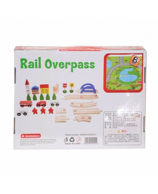 Hamaha Educational Wooden Toy Car Road 40 Piece Set