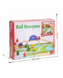 Hamaha Educational Wooden Toy Car Road 40 Piece Set