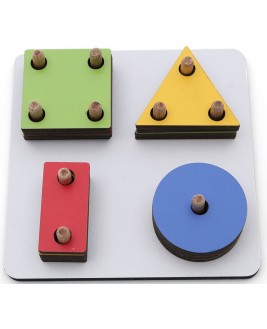  Hamaha Educational Wooden Toy Educational Square 4 Column Geometric Shape
