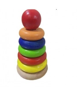 Hamaha Educational Wooden Toy Mini Rainbow Tower