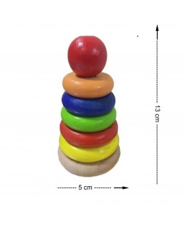 Hamaha Educational Wooden Toy Mini Rainbow Tower